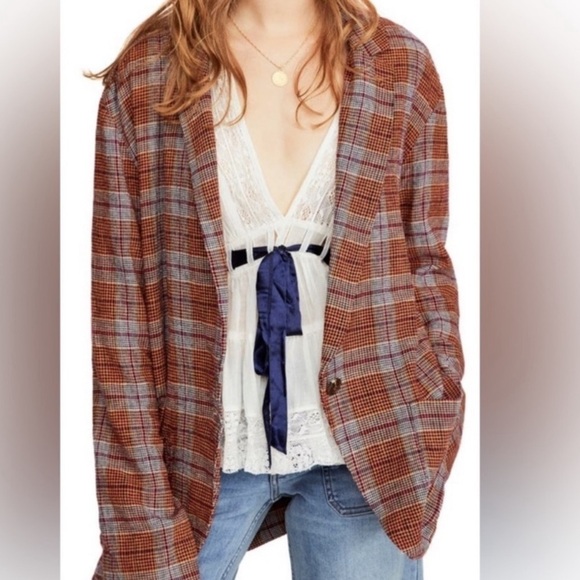 Free People Simply Plaid Blazer - Picture 5 of 5